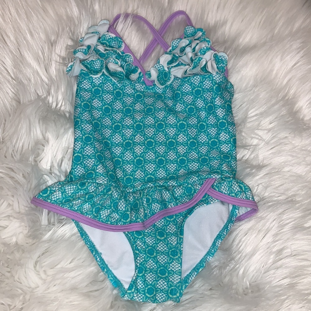 BUNDLE (3) Toddler Girls Swimsuits 18-24 /24 Months - Picture 2 of 10
